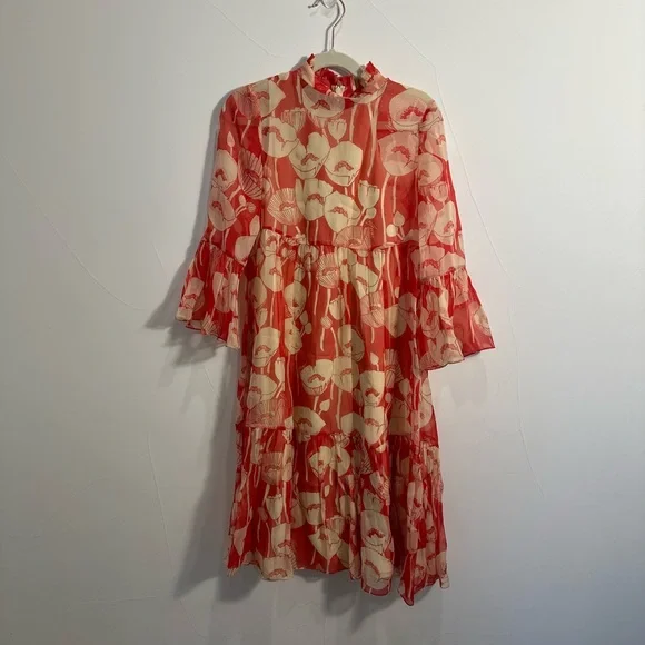 Gucci | Dresses | Gucci Pink And Cream Pleated Ruffled Sundress | Poshmark